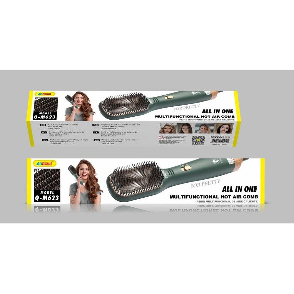 Trade Shop - Spazzola Ad Aria Elettrica Multifunzionale Asciuga Pettina Capelli 1000w Q-m623 -