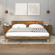 Comodini 2 pz-Set di 2 Tavolino da notte Rovere Fumo in Legno Multistrato 601038