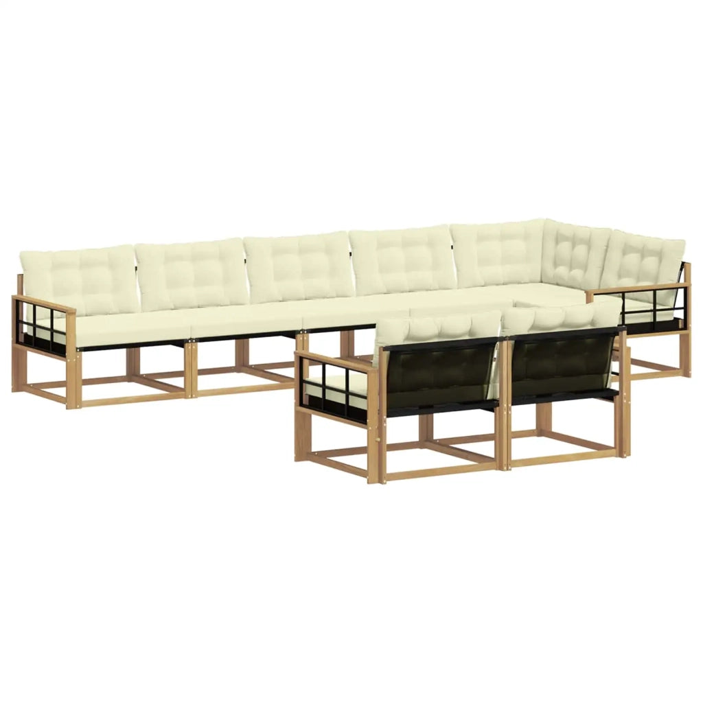 Set di divani da esterno con cuscino 8 pcs Bianco e Crema 3388808
