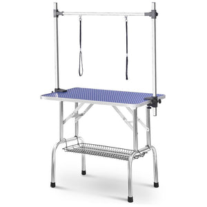 Tavolo toeletta cani pro - Xylo - 117cm blu rete+gomma