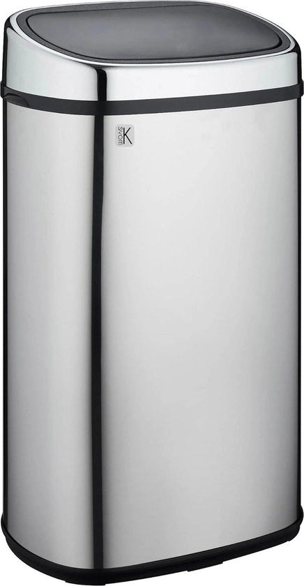 Cestino 60L CITY Inox - Contenitore di Rifiuti a 60 Litri con Sensore e Chiusura Automatica