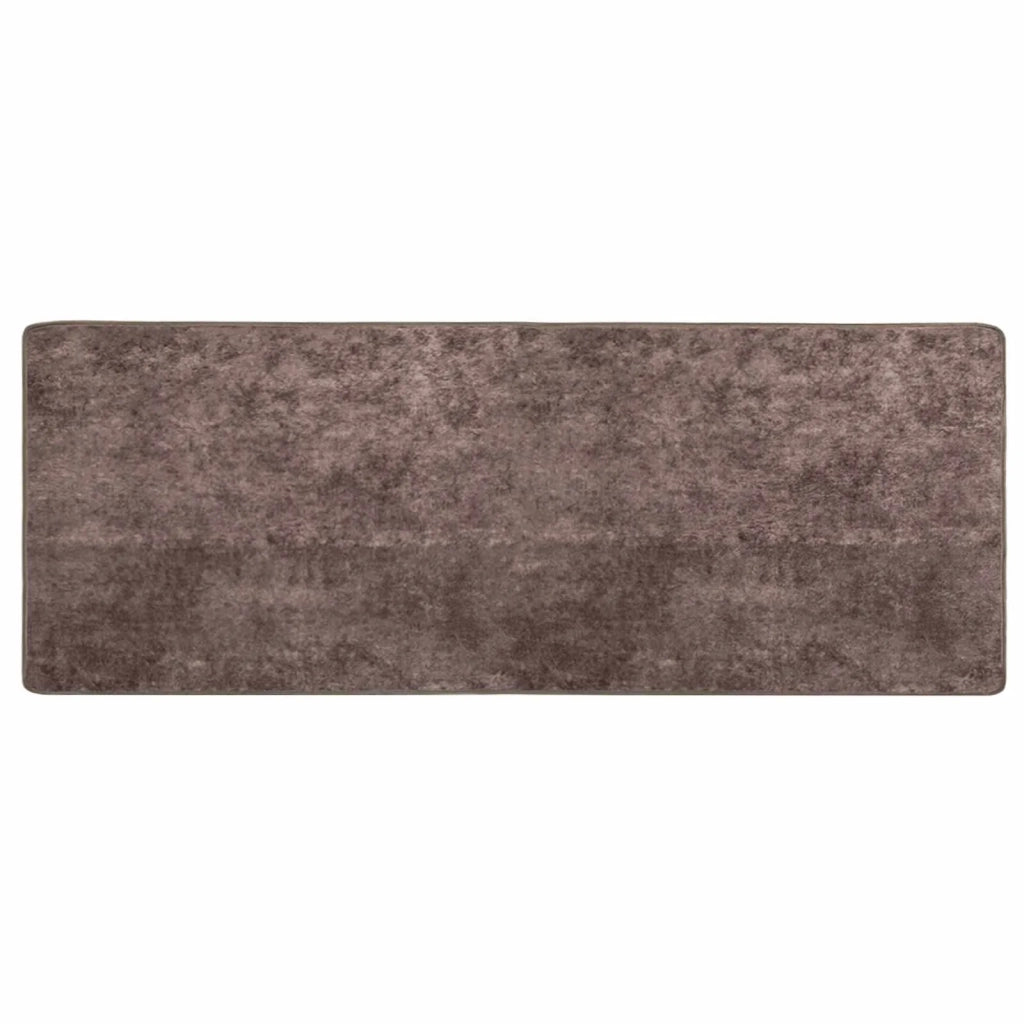 Runner Tappeto MARSA Grigio 100 x 250 cm Poliestere e PVC