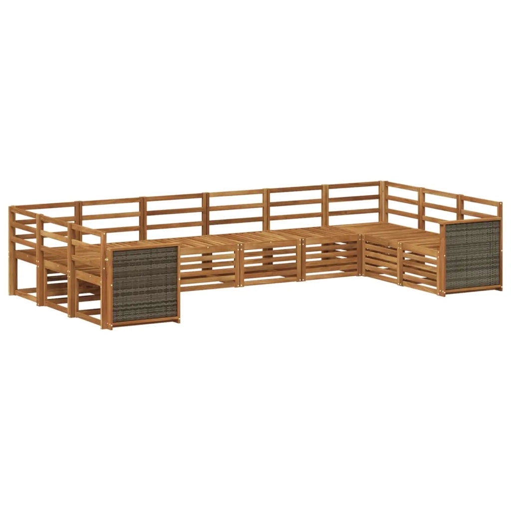 Set di divani da esterno 7 pz Naturale Legno di Acacia Massello 3384885