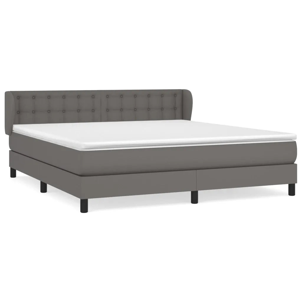 Giroletto a Molle con Materasso Grigio 160x200 cm in Similpellecod mxl 122031
