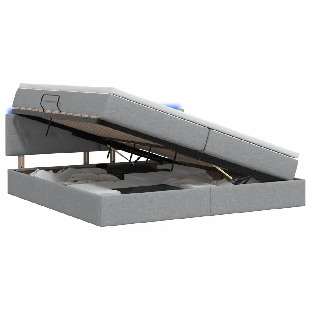 Letto con contenitore LED e materasso Grigio Chiaro 3459084