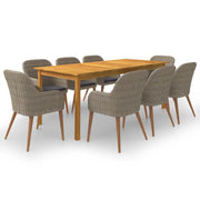 Set da Pranzo da Giardino 9 pz Marrone cod mxl 40760