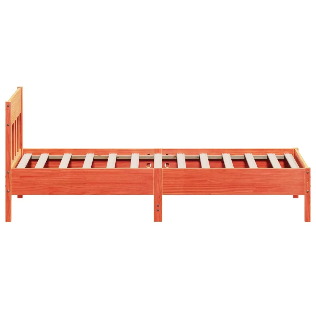 Letto senza Materasso Marrone Cera 90x200 cm Legno di Pino 842661