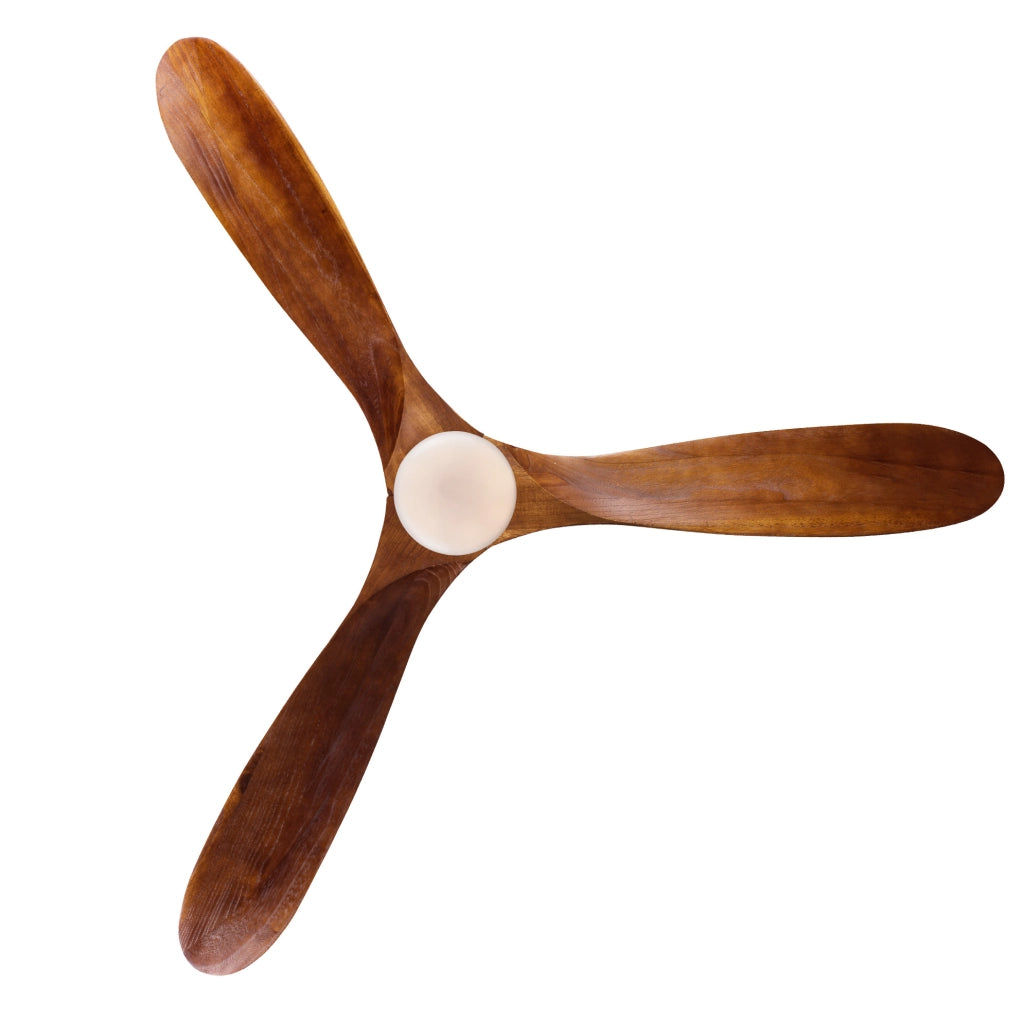 Ventilatore da soffitto 60 pollici con LED dimmerabile e telecomando, legno massello noce e nero