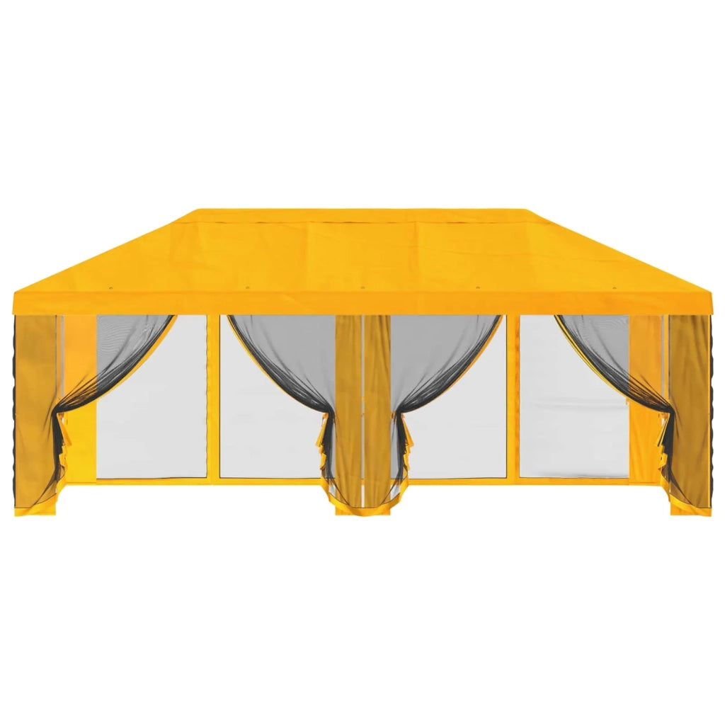 Copertura Gazebo con Pareti Laterali Giallo 600,5 x 300,5 cm 900442