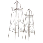 Set di decorazioni in metallo da 2 pezzi, 34x34x100h - 25x25x80h cm