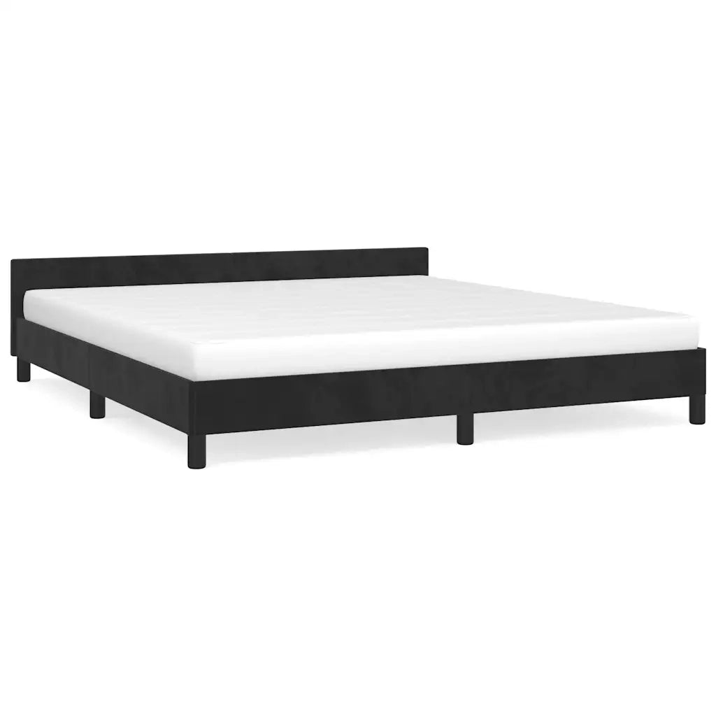 Giroletto senza Materasso-Struttura Letto Nero 180x200 cm in Velluto 592219