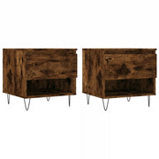 2 pz Tavolini salotto | Tavolino da caff¨¨ | Tavolino da Soggiorno Rovere Fumo 50x46x50 cm Legno Multistrato