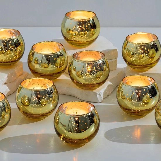 Set di luci da terra - decorazione per la sala da pranzo - insieme di 24 luci da terra in oro