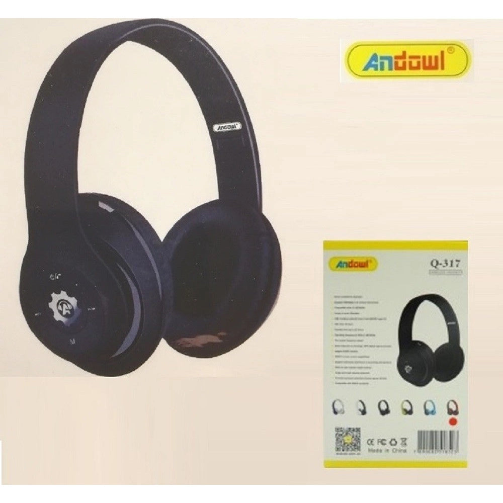 Trade Shop - Cuffie Q-317 Senza Fili Stereo Wireless Ricaricabili Usb Bluetooth Pieghevoli -