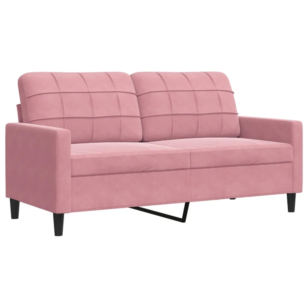 Set di Divani 3 pz con Cuscini rosa in Velluto