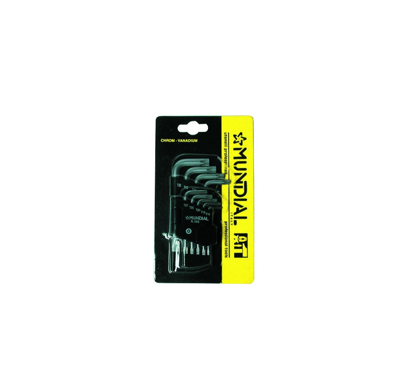 SERIE CHIAVI MASCHIO TORX MUNDIAL 9 pezzi (TX 10÷15) - MUNDIAL