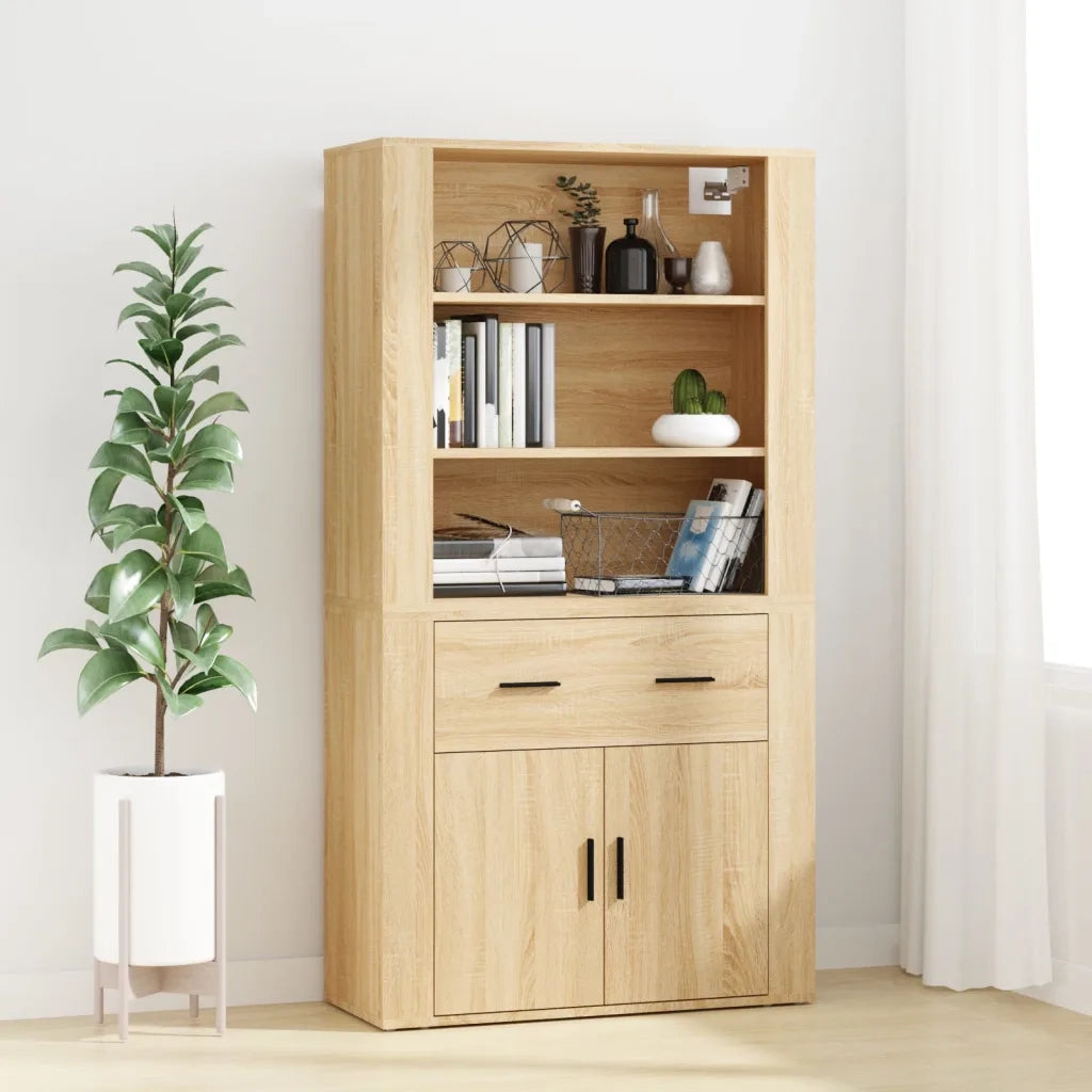 Credenza-Buffet-Armadio da cucina Rovere Sonoma in Legno Multistrato 977432