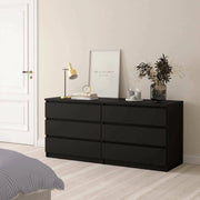 Cassettiera Aci, Settimino multiuso, Comò camera da letto, Mobile con cassetti, 154x50 h70 cm, Nero