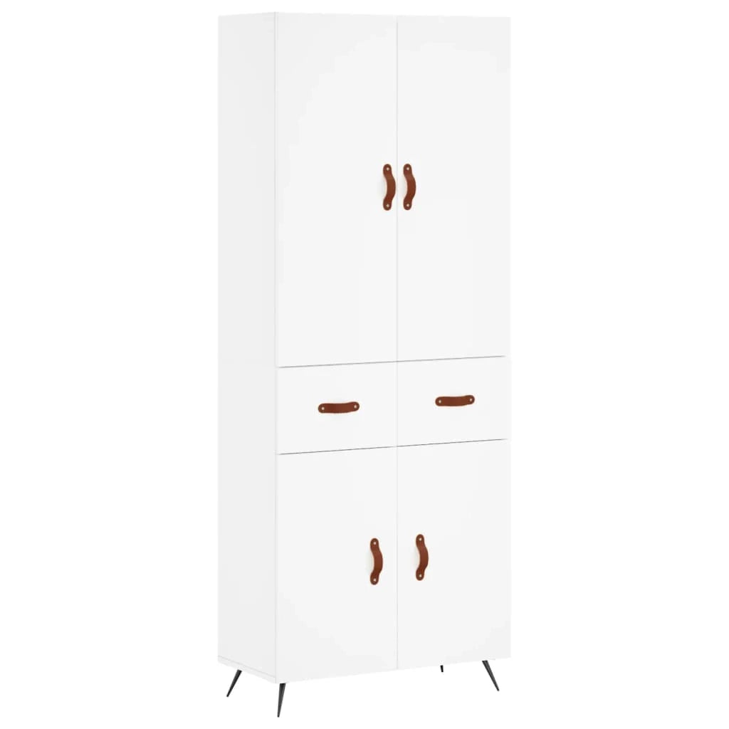 Buffet credenza cassettiera mobiletto mobile contenitore organizer cucina soggiorno salotto alto 69,5 x 34 x 180 cm legno ingegnerizzato bianco 02_0032671