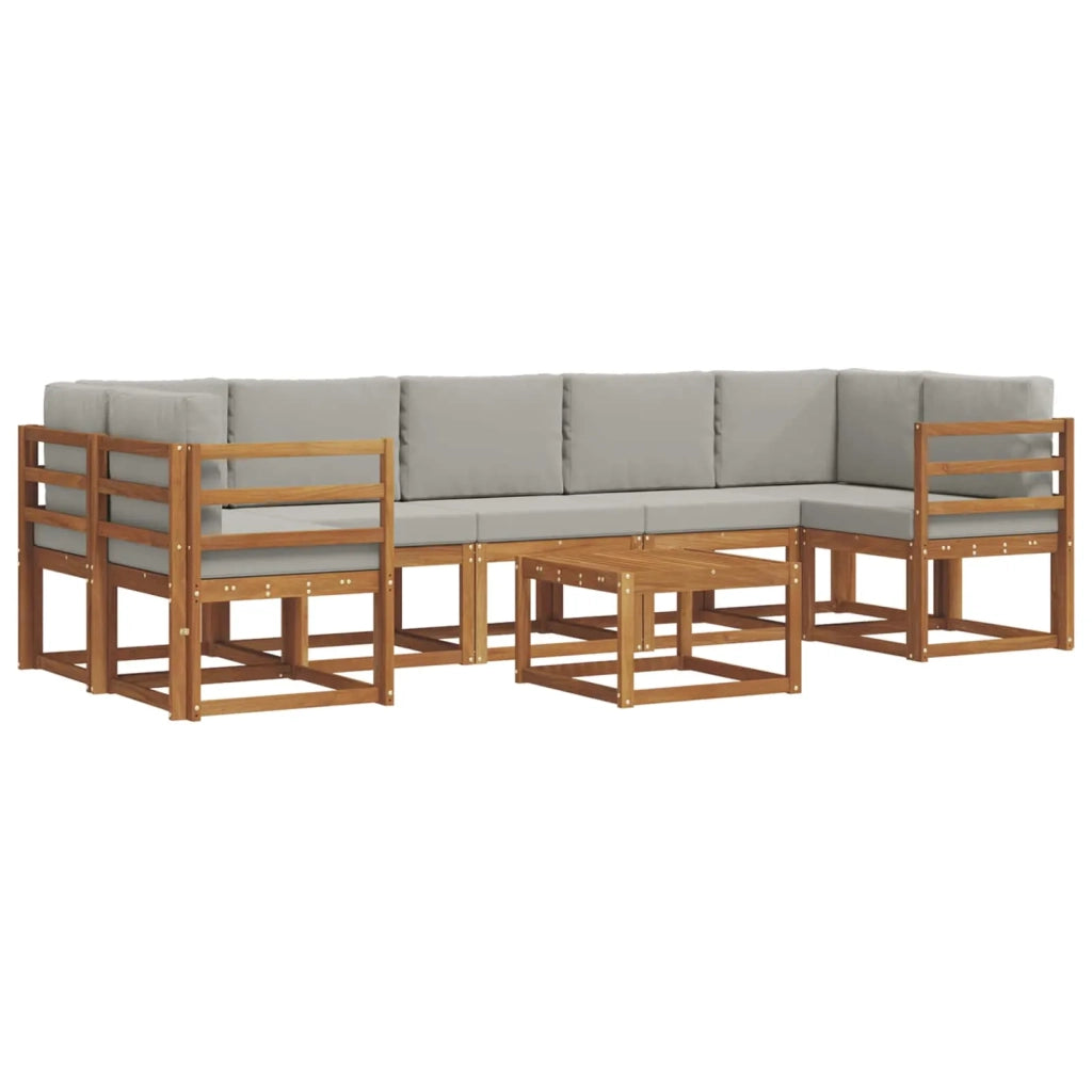 Set di divani da esterno 8 pcs Grigio Naturale e Chiaro 3366134