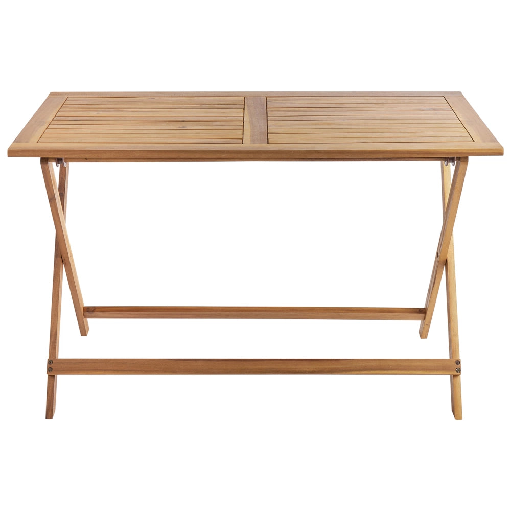 Tavolo da pranzo da giardino in legno di acacia rettangolare in legno chiaro 120 x 60 cm pieghevole stile retrò tradizionale