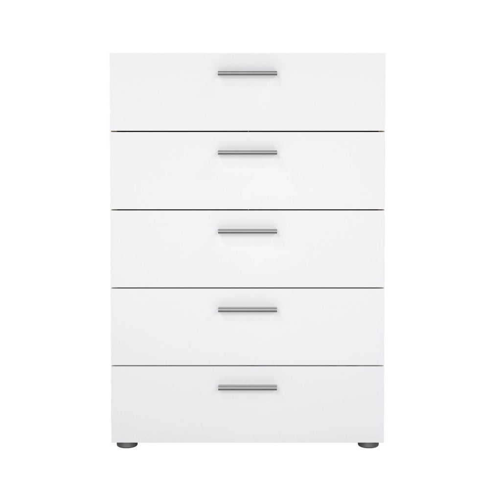 Cassettiera Alf, Settimino multiuso, Comò camera da letto, Mobile con cassetti, 70x40 h102 cm, Quercia e Bianco lucido