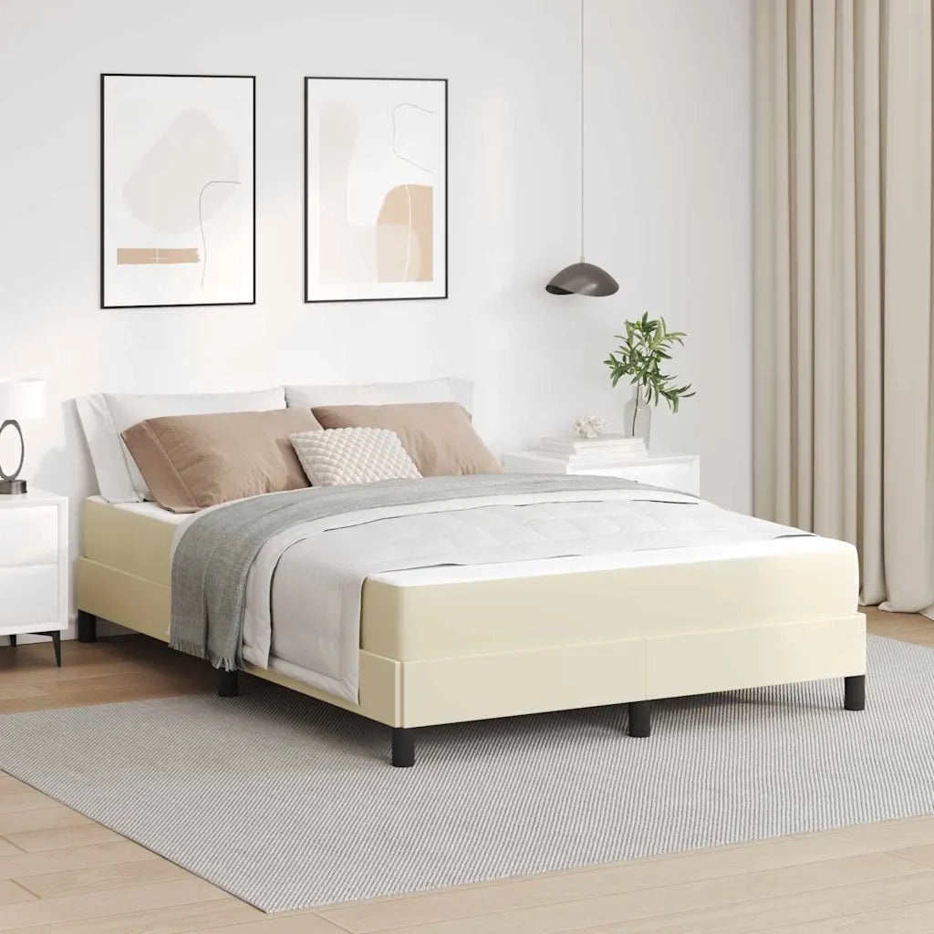 Struttura del letto con materasso Crema 160 x 200 cm Tessuto 3398640