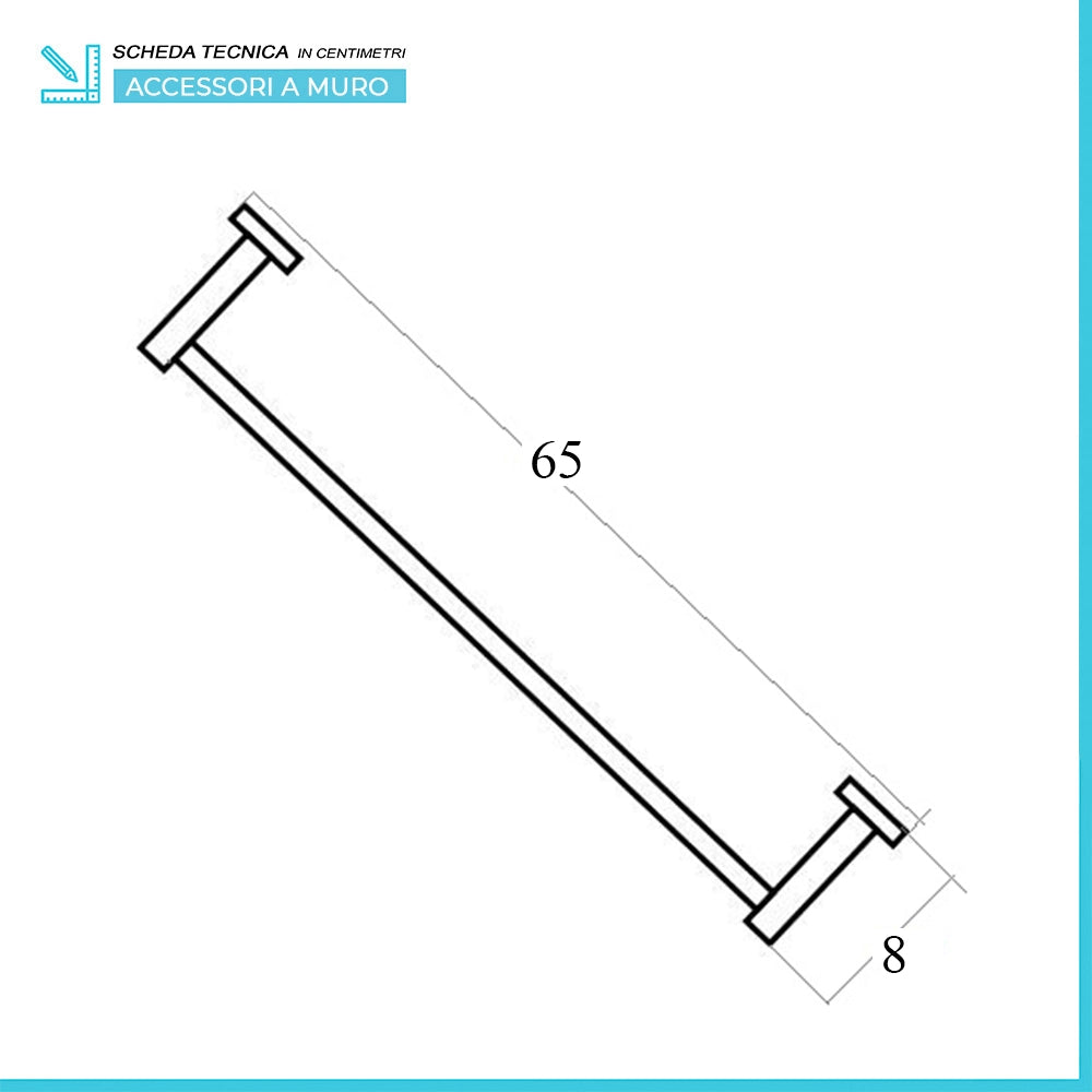 Set accessori a muro 6 pezzi in acciaio cromato e viti incluse  Bora