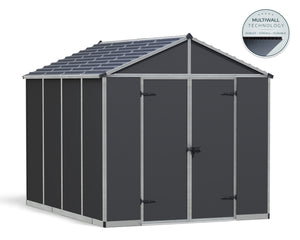 Casetta Da Giardino in Policarbonato Ultra Resistente Rubicon  303X237X235  cm Grigio Scuro