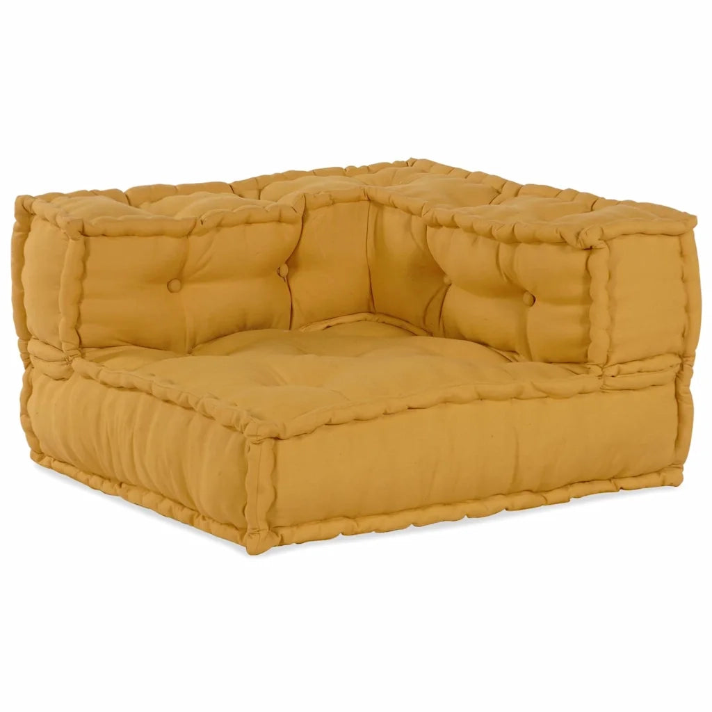 Divano Modulare a 2 Posti Giallo 140x70x36 in Tessuto 4019040