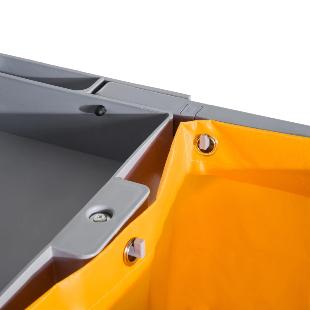 Carrello Pulizia Multifunzionale con 3 Bandeje e 1 Piattaforma ¨C zephmum ¨C 121x50,5x96,5 cm Grigio e Giallo