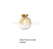 PLAFONIERA CROMO 1 LUCE VETRO ORO 1184CR-PL1-OR