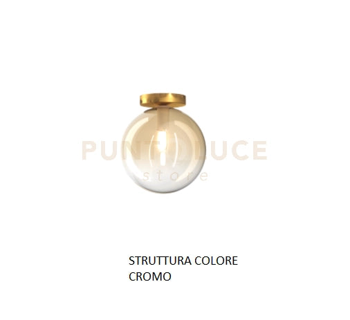 PLAFONIERA CROMO 1 LUCE VETRO ORO 1184CR-PL1-OR