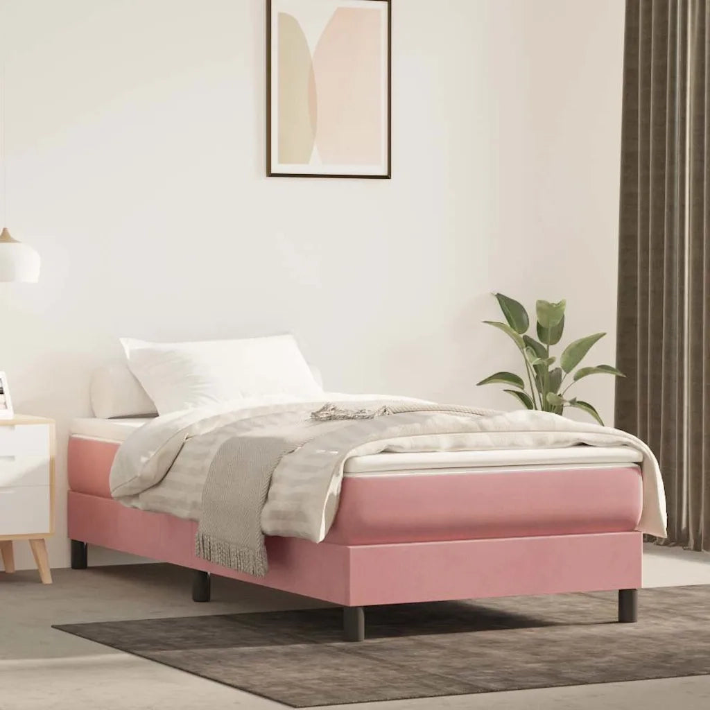 Materasso a Molle Insacchettate-Materasso per letto Rosa 80x220x20 cm in Velluto
