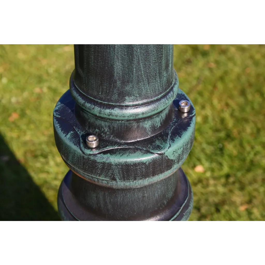 Lampione da Giardino 2 Bracci 230 cm Verde Scuro/Nero Alluminio CFW7938719