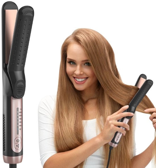 Stilista per Capelli con Doppio Funzione - 140-220°C 5 Posizioni - Riscaldamento PTC - Cavo Rotativo 360°