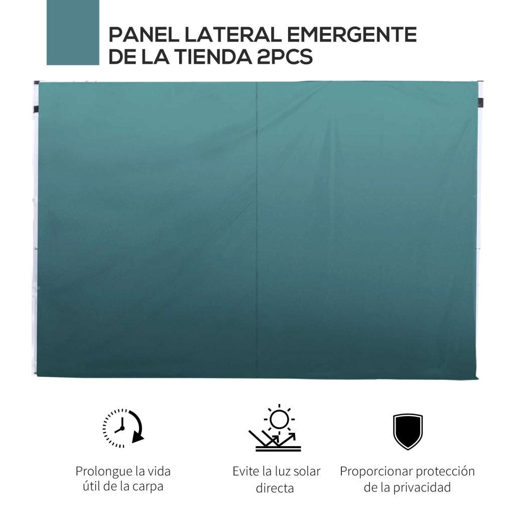 Pareti Laterali per Gazebo 3x3 m ¨C zephmum ¨C 300x200 cm Verde Scuro Oxford