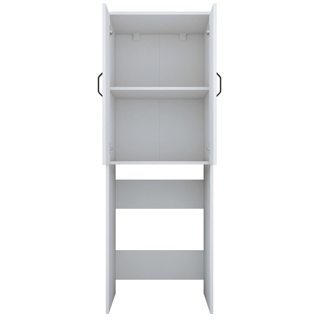 Set Ripostiglio Schianno, set Mobili per Lavanderia 2 Ripiani, Bianco