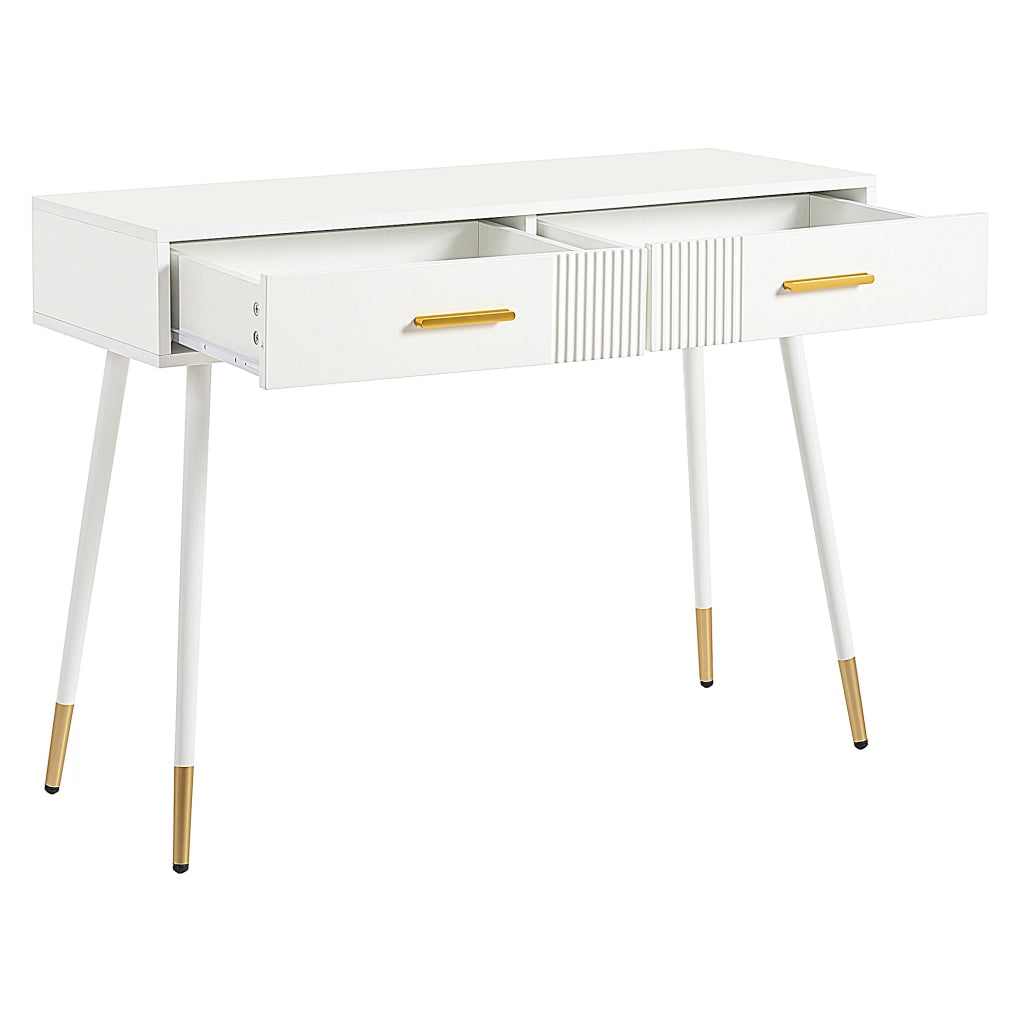 Tavolo da trucco con 2 cassetti; 100x40x76 cm; bianco
