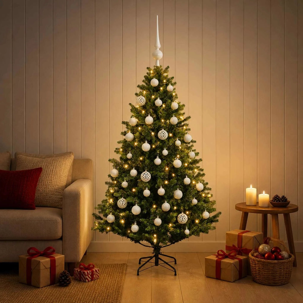 Albero di Natale Artificiale con Palline 150 cm 150 LED 3466066