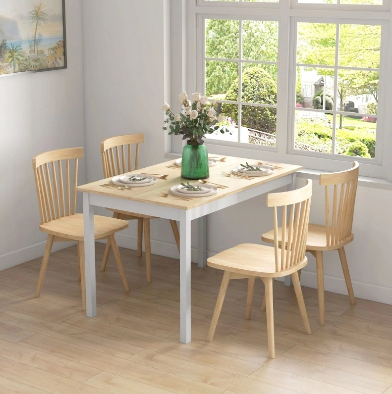 Tavolo da pranzo 120 x 75 cm naturale – stile rustico, 4 persone