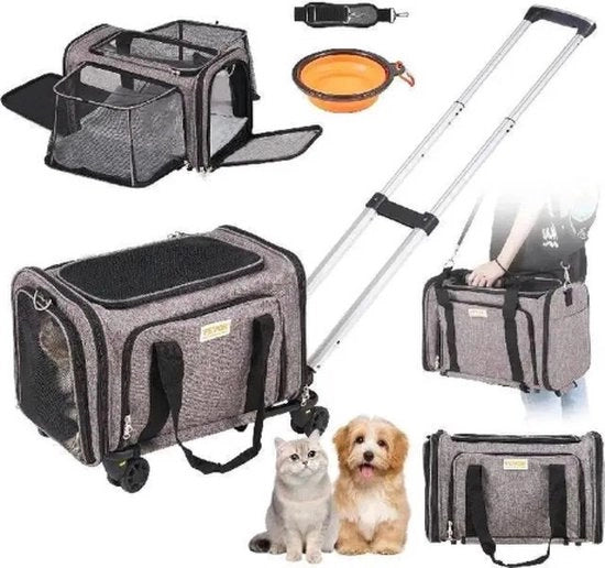 Borsa per Animali di Compagnia - Trolley per Cani e Gatti - Adatto per Cani e Gatti fino a 25 kg