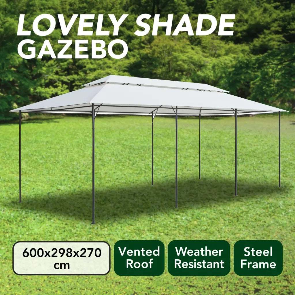 Gazebo 600x298x270 cm Bianco 180g/m² 310072
