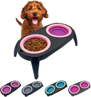Sistema per Animali da Compagnia con Vasca per Cani Elevata e Antiscivolo. Vasca per Gatti con Fonte per Bere. 2 Vasche per Gatti Ripiegabili e Opportune. Vasca per Cani Elevata. Kit per Cani (Rosa)