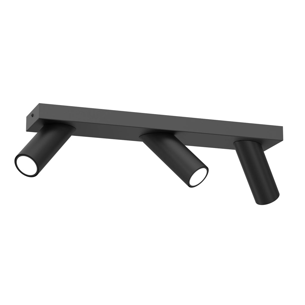 Barra soffitto nera 3 spot GU10 8W Tublon Luminex