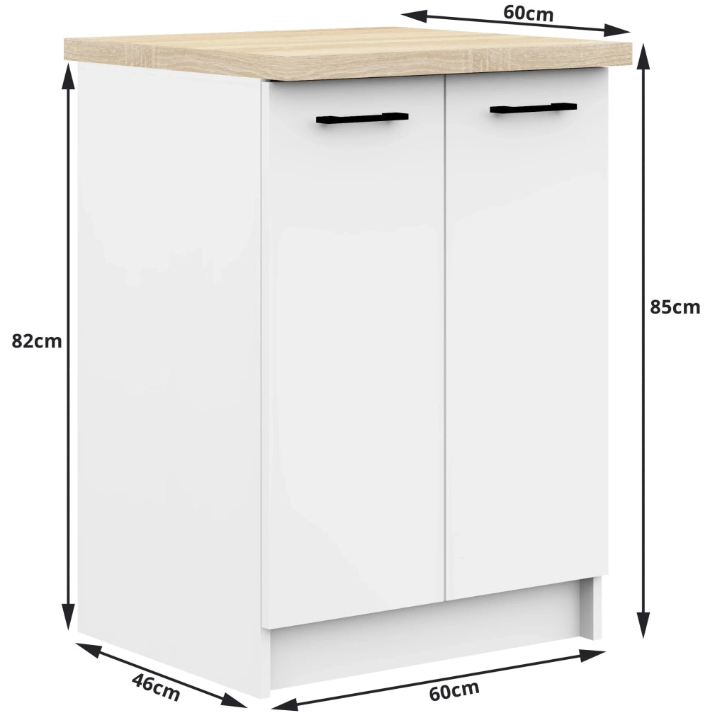 Mobile cucina modulare con piano di lavoro AKORD OLIWIA Bianco 60 cm 2 ante 60x46x85 cm