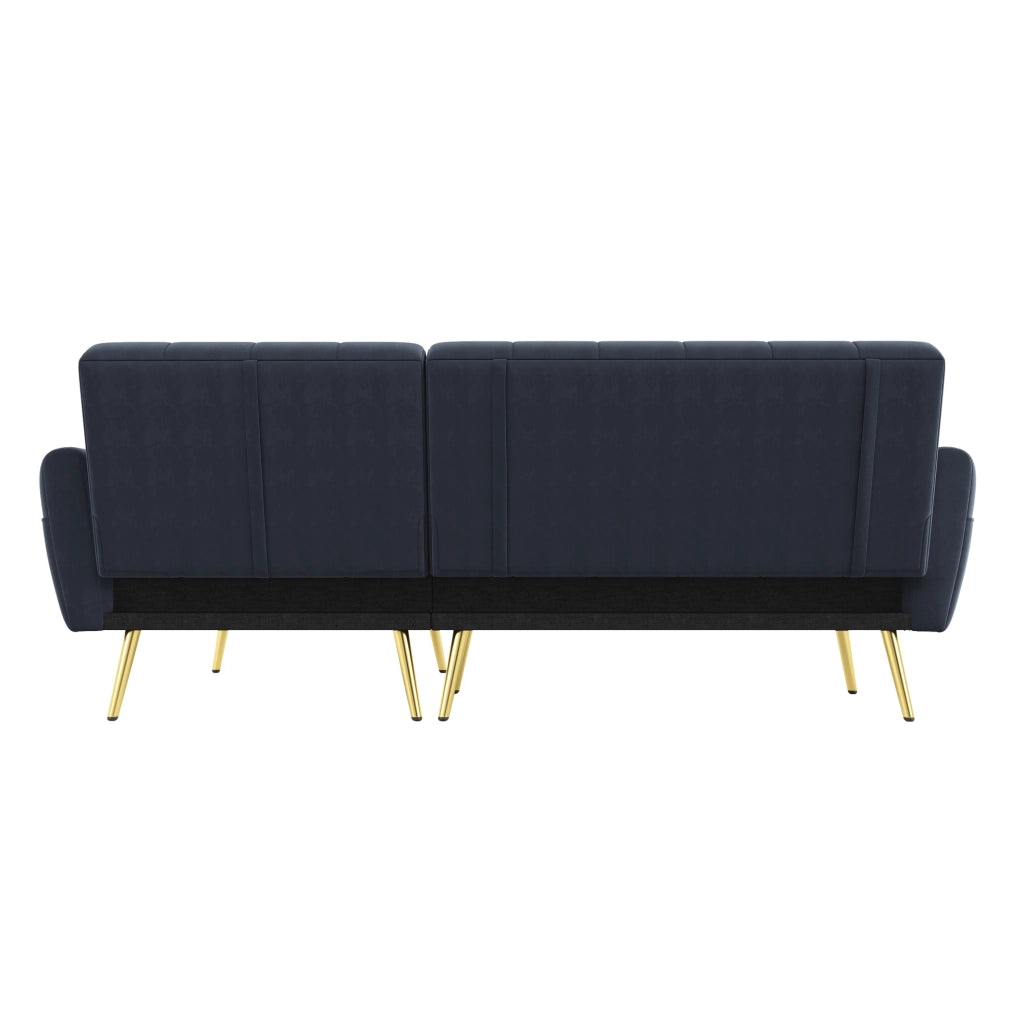 Divano angolare multifunzione con chaise longue reversibile; schienale regolabile; nero