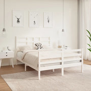 Giroletto-Struttura Letto Bianco in Legno Massello 140x190 cm 334072