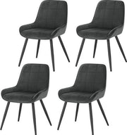 Set di 4 poltrone da soggiorno in velluto - robuste e ergonomiche - stile lussuoso - massima comodità - design moderno - colore grigio scuro