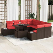 Set Divano da Giardino 9 pz Marrone polyrattan 3357897